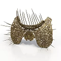 Decorative Metal Comb as Daily Living Essential With Intricate Design and Pointed Teeth