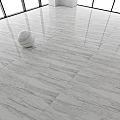 Marble Patterned Floor Tiles In Bright Room With Large Windows 3d model