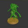 Golden Female Statue Featuring Flowing Hair And Scepter On Intricate Base