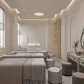 Modern Minimalist Shower Sauna Space With Treatment Beds And Vanities