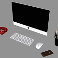 Modern desktop computer mobile phone headset 3d model