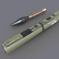 Military Rocket Launcher With Green Casing Black Control Panel And Brown Tip 3d model