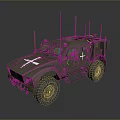 Military Green Armored Tank Featuring Multiple Antennas And White Cross