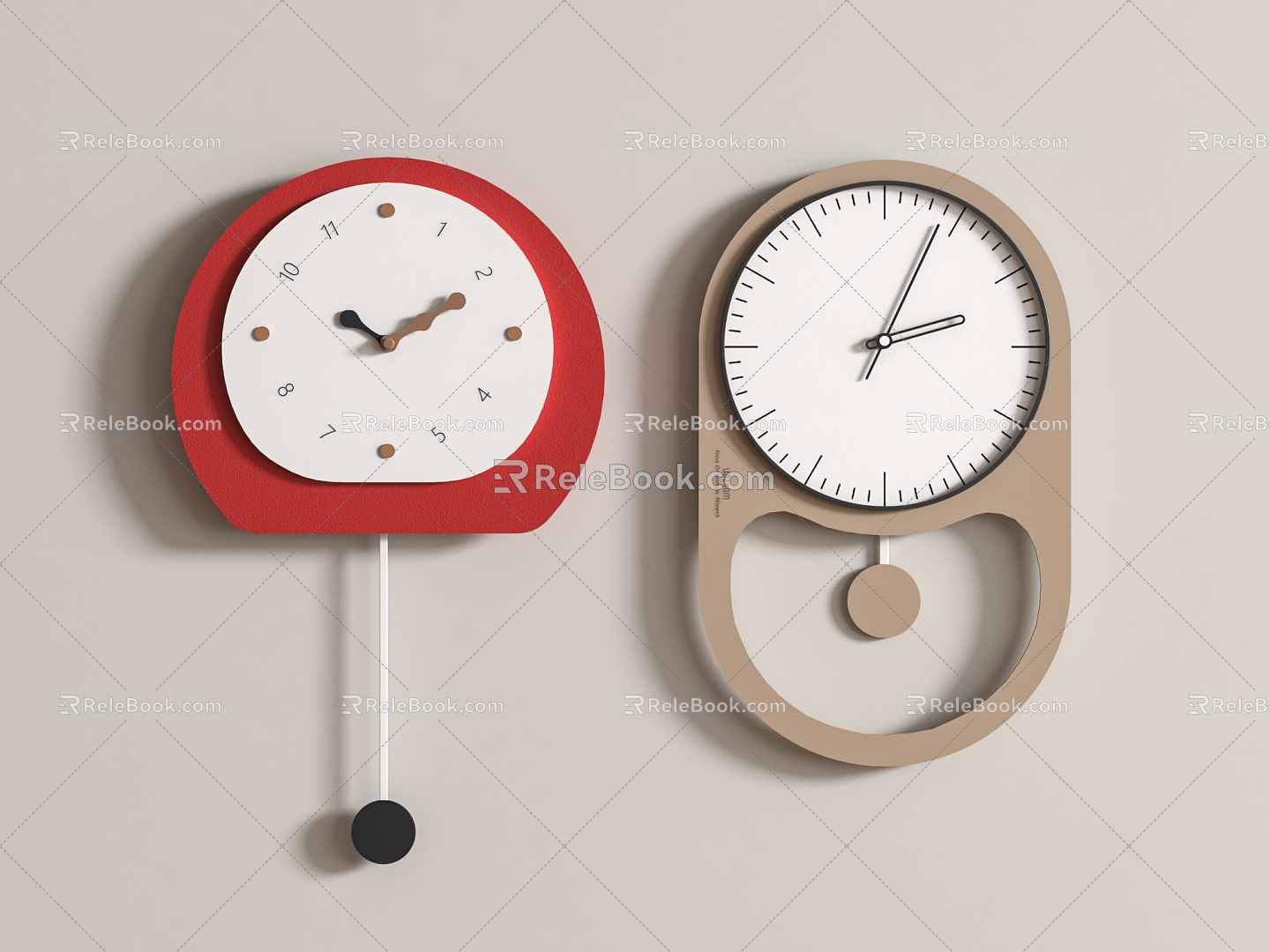 modern wall clock combination clock clock clock wall clock 3d model