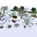 Modern Tree Pool Landscape Tree Pool 3d model