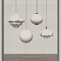 Minimalist Modern Pendant Lights With Various Soft Beige Shapes For Interior Design