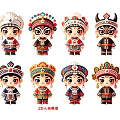 Twenty Character Models Wearing Colorful Traditional Ethnic Costumes With Intricate Headdresses And Cultural Details