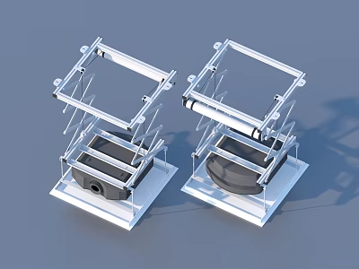 Practical Household Storage Racks With Metal Frame Square Base And Circular Tray 3d model