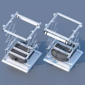 Practical Household Storage Racks With Metal Frame Square Base And Circular Tray
