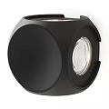 Modern Black Wall Lamp With Round Design And Transparent Glass Shade