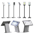 Various Standing Billboard Types With Digital Screens And Information Displays