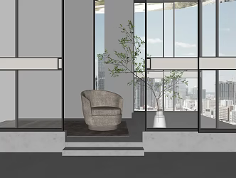 Modern single sofa 3d model