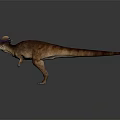 Incredible Dinosaur with Colorful Frill Brown Body and Purple Blue Head Standing
