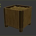 Wooden Square Planter with Textured Surface and Sturdy Frame for Home Use