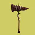 wooden hammer axe 3d model