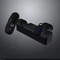 Black PS4 Console With Game Controller Placed On Top Featuring Colorful Buttons