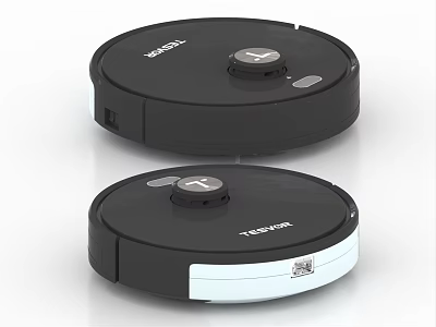 Teco Two Models Robotic Vacuum Cleaners Black And White Daily Use Electrical Appliances 3d model