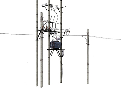 Electric pole distribution box 3d model