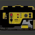 Industrial Portable Generator With Yellow Black Design Control Panel Buttons Knobs And Handles