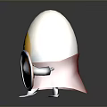 Anthropomorphic Egg Knight Character With Angry Expression Holding Sword And Shield 3d model