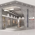 Modern Clothing Store Interior With Mannequins Clothing Racks And Decorative Plants