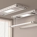 Ceiling Mounted Electric Clothes Drying Rack With LED Lights And Retractable Structure 3d model