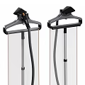 Two Black and Gold Vertical Household Appliances with Modern Sleek Design for Home Use