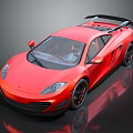 Red Sports Car With Sleek Aerodynamic Design Black Rear Spoiler And Shiny Paint Finish