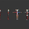 Four Colorful Animated Characters In Different Outfits With Pigtails And Standing Poses On Reflective Floor
