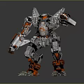 Mechanical Robot Character Design With Silver Red Armor And Detailed Structure