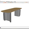 Modern Light Wood Dining Table With Unique Black Curved Legs Design