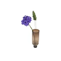 Elegant Decorative Ornament Set With Purple Hydrangeas Green Plants And Vases