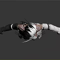 3D Female Character With Short Hair Futuristic Outfit Mechanical Arms And Leg Armor
