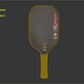 Durable Pickleball Paddle With Black Frame Dark Surface Red Logo And Wrapped Handle