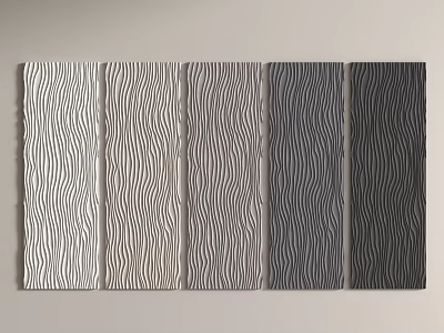 Wall Panels With Wave Patterns In Multiple Colors 3d model