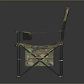 Portable Camouflage Folding Chair With Metal Frame And Armrest Cup Holders