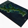 Scenic Tropical Island Landscape With Turquoise Ocean Lush Green Vegetation And White Sandy Beaches