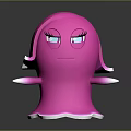 Pink Cartoon Game Movie Character With Big Blue Eyes Long Eyelashes And Round Body Shape