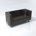 Modern Black Two Seater Sofa With Armrests And Slim Legs Design 3d model