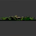 Natural Wooden Logs Placed on Green Mossy Grass with Fresh Leaves