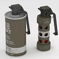 Military Smoke Grenades With White Canister And Holed Red Component Design