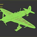 Detailed Copper Vintage Fighter Aircraft Model with Propeller on Dark Background