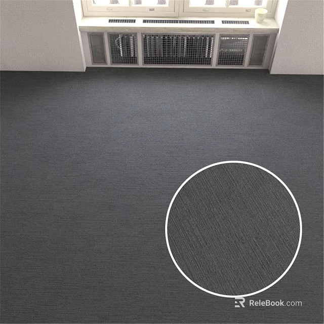 Gray Textured Carpet For Indoor Floor With Detailed Surface Pattern 3d model 