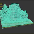 Gray Multi Story Tower Model With Green Trees Grassland And Dirt Path