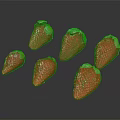 Fresh Juicy Red Strawberries With Green Leaves Arranged On Black Background
