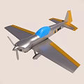 Silver Passenger Aircraft With Blue Section Yellow And Gray Wings Design