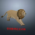 Realistic 3D Lion Model With Skeleton Rigging And Animation Details 3d model