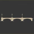 Bridge Model Structure With Street Lamps Road Lanes And Support Arches