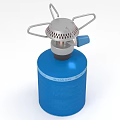 Blue Portable Gas Cylinder With Metal Burner For Outdoor Cooking Use