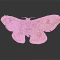 Brown and Yellow Moth with Eye Patterns on Spread Wings and Reflection on Dark Surface 3d model